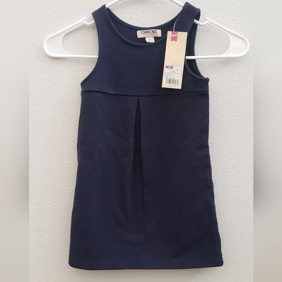 Cherokee school uniform  blue sleeveless dress size  4t and 3t - Picture 1 of 4